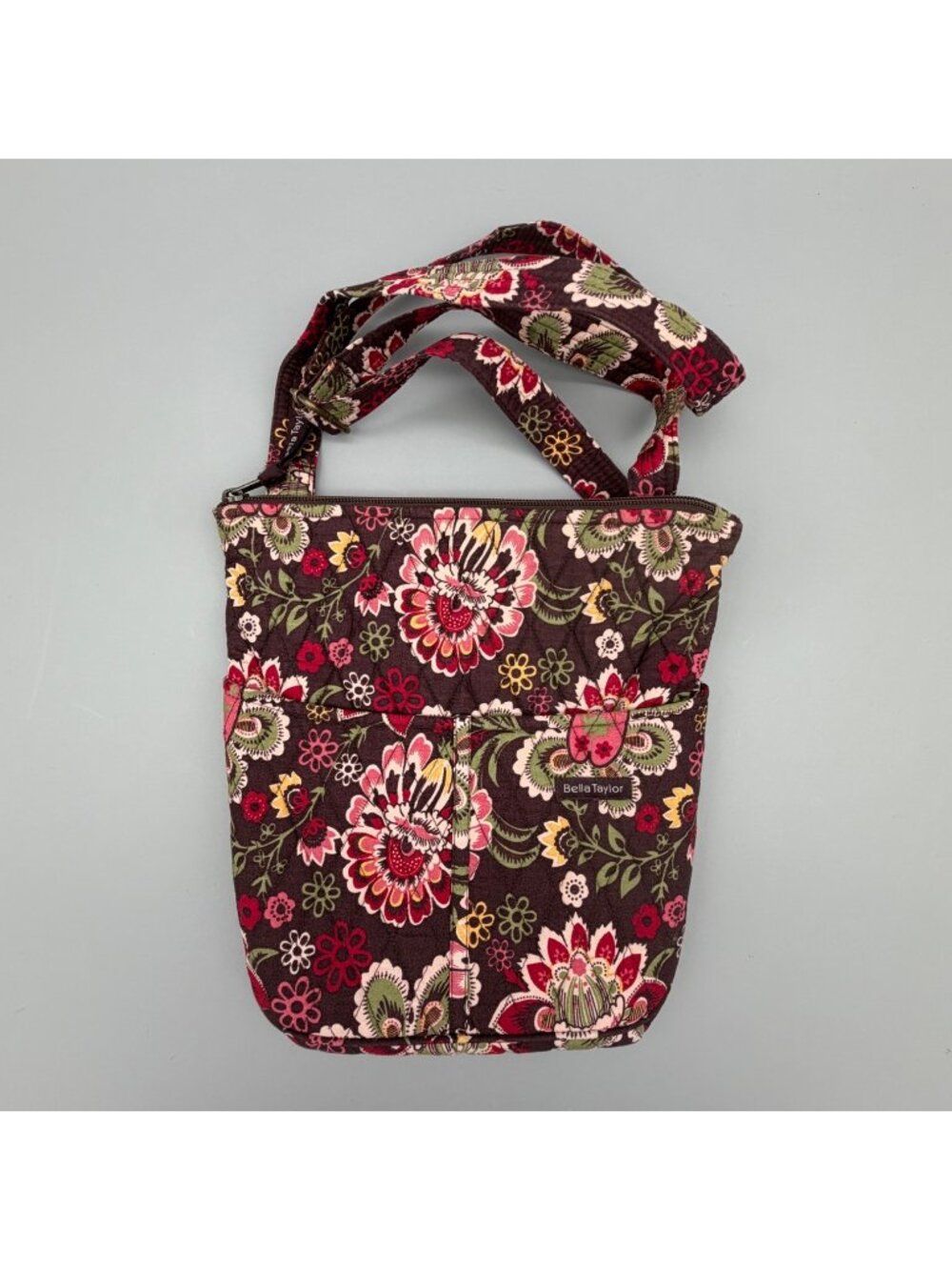 Bella Taylor Quilted Floral Hipster Crossbody Bag 11x8x1 Floral Pattern Purse